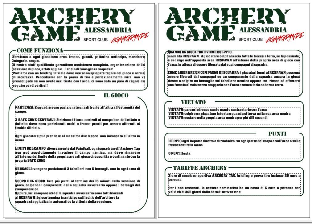 Regolamento Archery Game